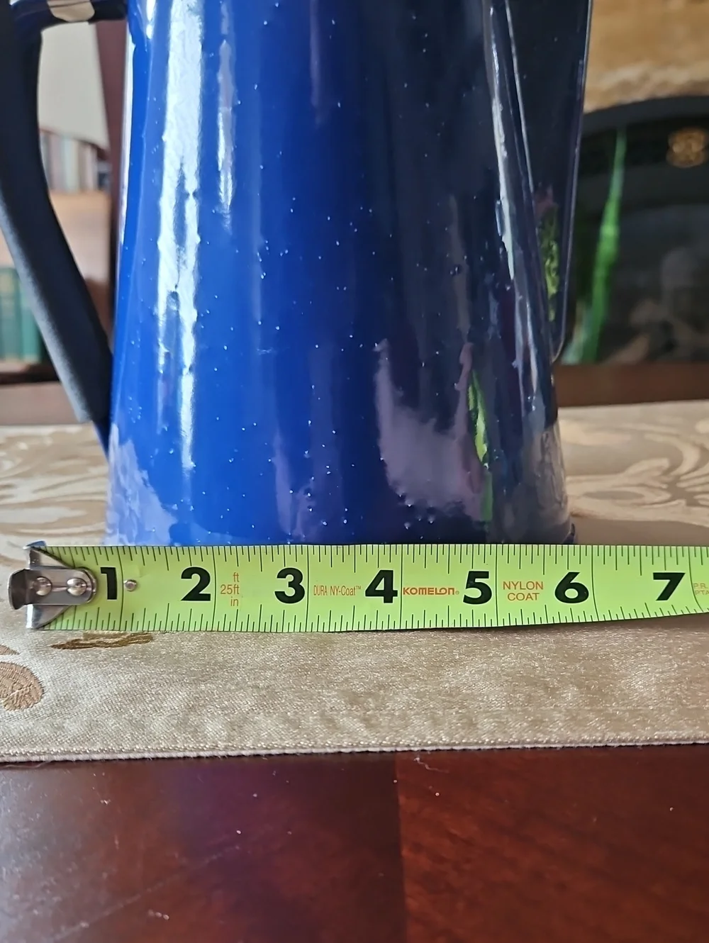 Blue Enamel Coffee Percolator - Durable Kitchen Pot
